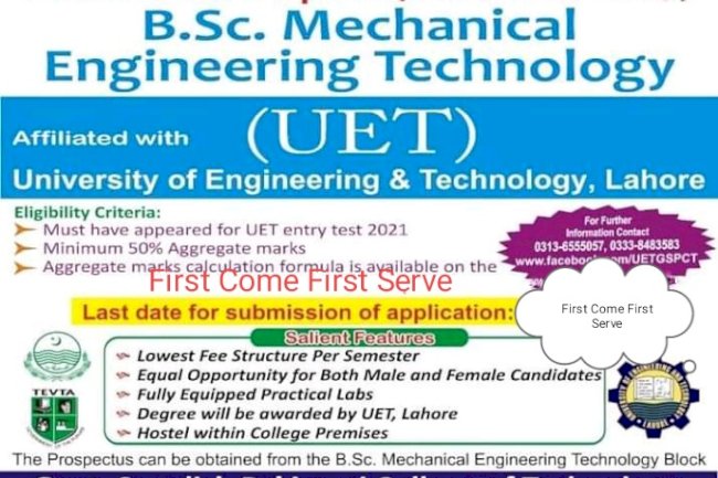 Admission B.SC MECHANICAL ENGINEERING TECHNOLOGY AT GSPCT GUJRAT CAMPUS